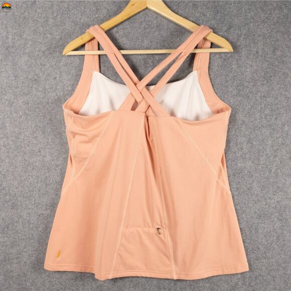 Lucy Racerback Tank Top Pink Peach Gymwear Athletic Built-In Bra yoga Women's XL - Picture 2 of 11